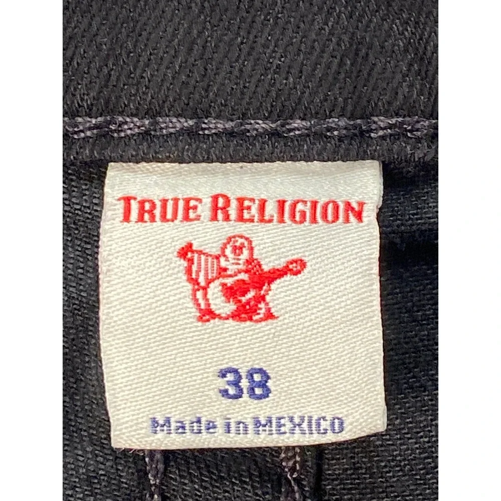 True Religion mens 38x34 Geno No Flap SN Slim Fit Jeans Rinse Black ST‎ 102158